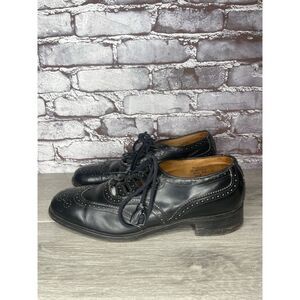 Great Britain Black Leather Wingtip Oxfords Tassel Lace Shoes Men Sz 11M US/44EU